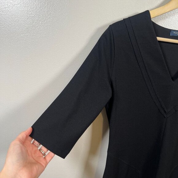 Piazza Sempione Sheath Dress Size IT 44 US 8 Black Career Work Office Side Zip - Picture 8 of 10